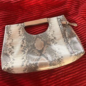 The Limited Snakeskin Leather Clutch